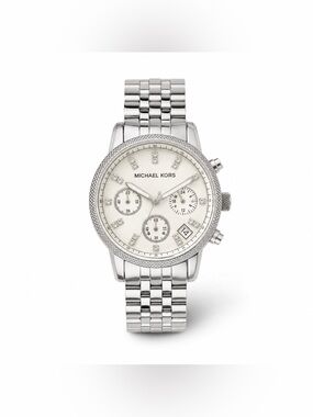 Michael Kors Metallic Silver Chronograph Watch